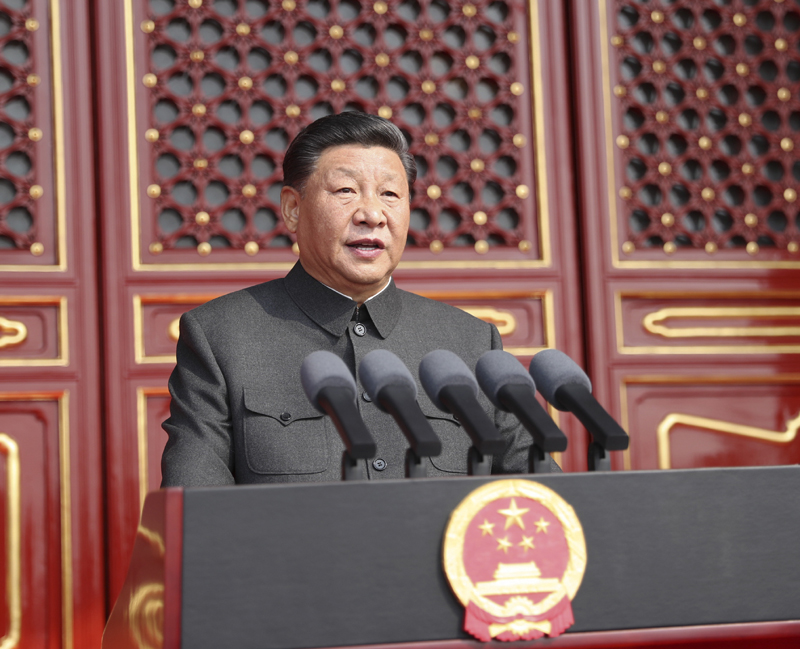 10月1日上午，慶祝中華人民共和國成立70周年大會(huì)在北京天安門廣場(chǎng)隆重舉行。中共中央總書記、國家主席、中央軍委主席習(xí)近平發(fā)表重要講話。